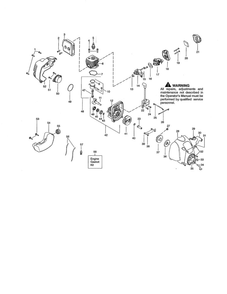 Crankcase/Cylinder/Fuel Tank Diagram and Parts List for SST25CE Type 1 Weed Eater Trimmer